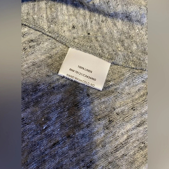 Eileen Fisher Gray Linen Swing Top Tee - Picture 5 of 7